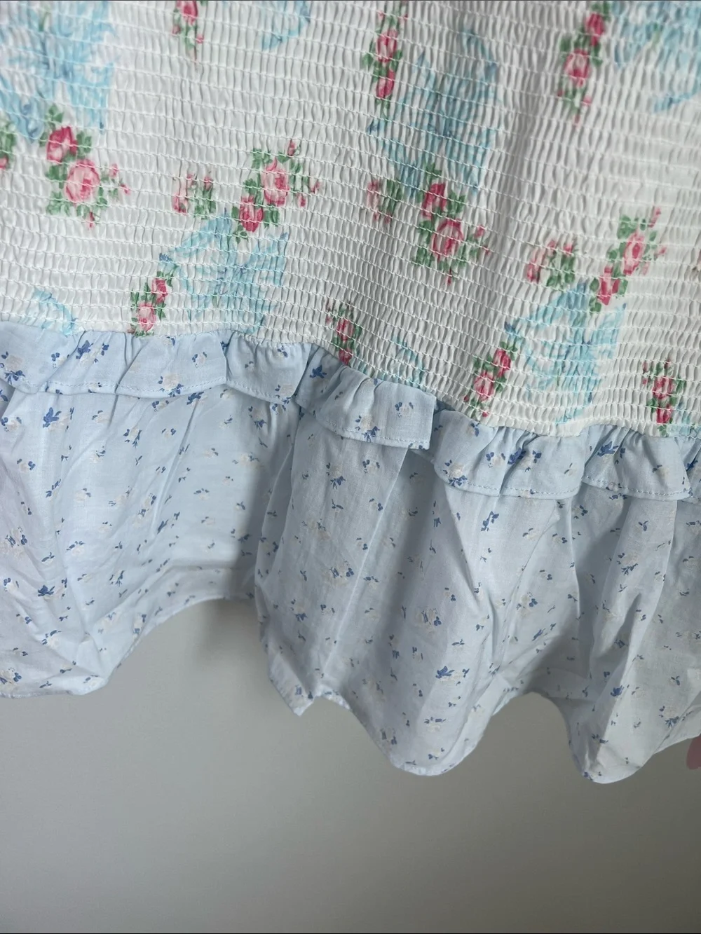 Target x LoveShackFancy | Girls Blue & White Floral Smocked Dress NWT Size 16